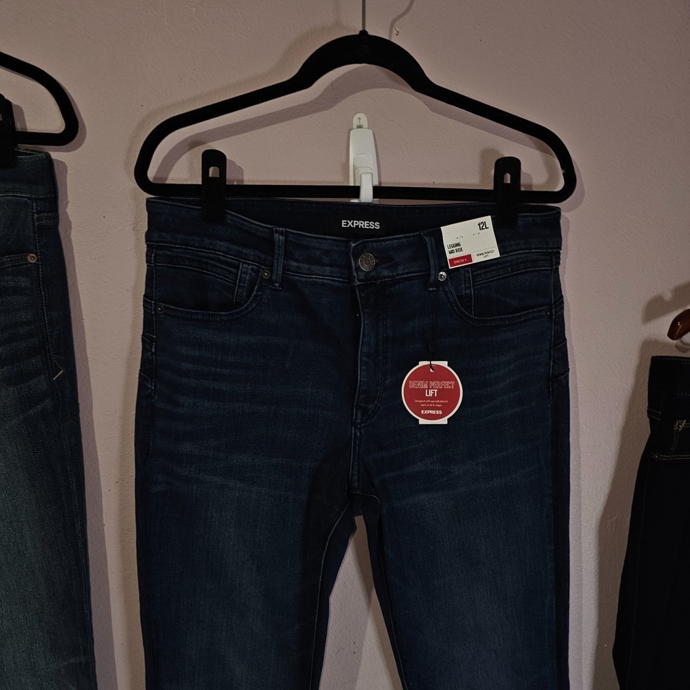 New Lot 3 Express Sz 12 L ong Tall Low Rise Legging / Mid Rise Leggging & Skinny - Picture 8 of 8